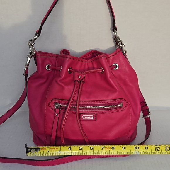 Coach Daisy Drawstring 2Way Convertible Crossbody Shoulder Bucket Bag Purse Pink - Picture 8 of 14